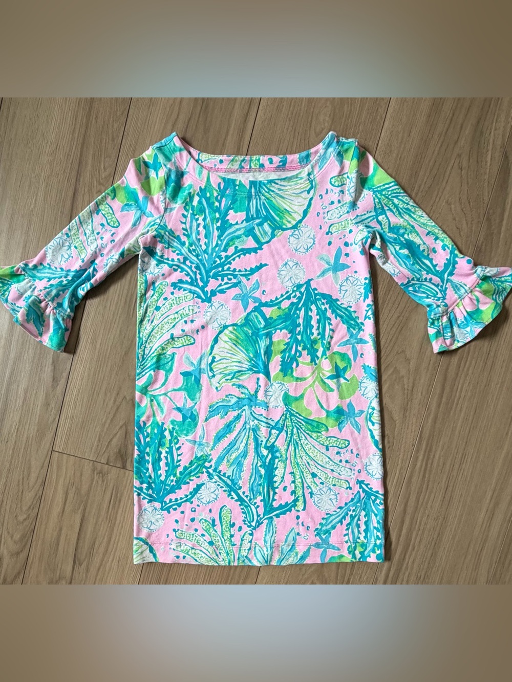 Girl’s Lilly Pulitzer UPF 50+ Mini Sophie Ruffle Dress Size S (4-5)